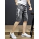 thumbnail image 2 of Pantalones cortos de mezclilla para hombre, bermudas rotas, parches largos, pantalones vaqueros cortos para hombre, tendencia popular 2024, pantalones cortos elásticos con cremallera, finos, 2 of 5