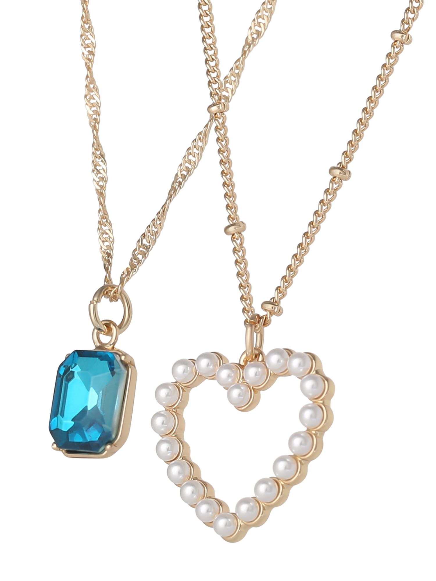 Celebrity Pink Women's Layered Heart Pendant Necklace photo 2
