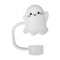 MOQIN Halloween Straw Cover Cap for Stanley Cup 40oz/30oz Tumbler, 10mm Reusable Cute Ghost Drinking Straw Topper Accessories, Portable Protector Plugs Decorations Gifts for Party Halloween