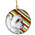 thumbnail image 1 of Bulldog English Candy Cane Holiday Christmas Ceramic Ornament, 1 of 1
