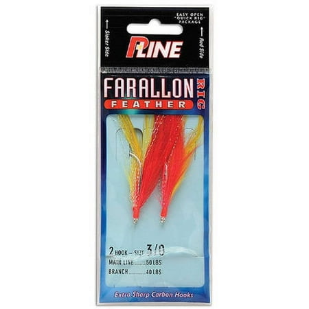 UPC: 0015789260613 | P-Line Farallon Feather 2 Hook 5/0 Y/R