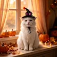 thumbnail image 3 of Cat Wizard Hat Pet Halloween - Adjustable Sorcerer Hat for Cats Small Dogs Cosplay(Black-7,13.5cm), 3 of 6