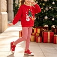 thumbnail image 2 of YWIYIUD Toddler Baby Boy Girl Christmas Outfits Cartoon Embroidery Long Sleeve Tops Jogger Pants Sets InfantHoliday Round Neck Pullover Warm Outfits Two Piece Suit Fall Winter Clothes 4-5 Years, 2 of 3