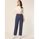 thumbnail image 3 of Pantalones a cuadros casuales para mujer, bolsillos, pierna recta, trabajo, oficina, pantalones Azul Oscuro XL, 3 of 6
