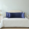 thumbnail image 3 of PiccoCasa 1Pc Soft Silky Satin Long Pillowcases for Bedding 20"x54" Navy, 3 of 8