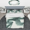 thumbnail image 3 of Designart 'Gouache Green on Gray II' Geometric Duvet Cover Set, 3 of 4