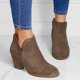 thumbnail image 3 of NECHOLOGY Zapatos Botines de mujer Europa y los Unidos Otoño e invierno Nuevas botas femeninas Cremallera lateral Cabeza redonda Botas casuales Botines de tacón grueso de gamuza (Brown 7.5), 3 of 5