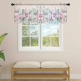 thumbnail image 2 of Pink Roses Floral Sheer Curtains Valances for Windows Vintage Romance Botanical Flowers Chiffon Kitchen Valances for Cafe, Rod Pocket Voile Window Treatments Curtains for Living Room Bedroom, 54"x18", 2 of 9