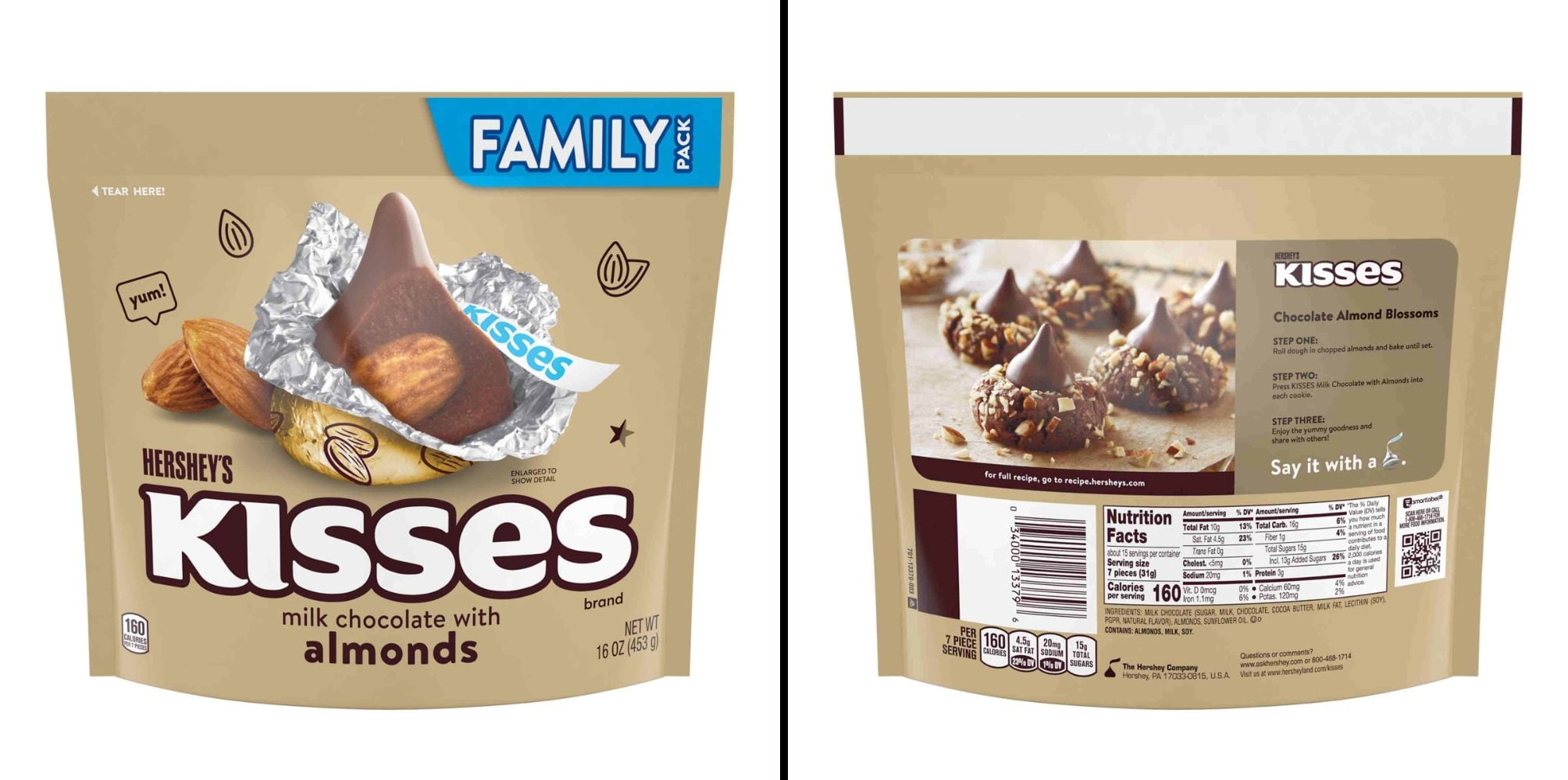 Kinder Bueno Mini Crispy Creamy Chocolate Bites & Hershey's Kisses Milk Chocolate Almonds Family Pack