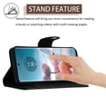 thumbnail image 4 of SaniMore Case for Motorola Edge 40 Neo, PU Leather 3D Lattice Stylish for Girls Crossbody Lanyard Flip Kickstand Card Slots Cash Pocket Magnetic Clasp Full Protective Shockproof Wallet Shell, Black, 4 of 9