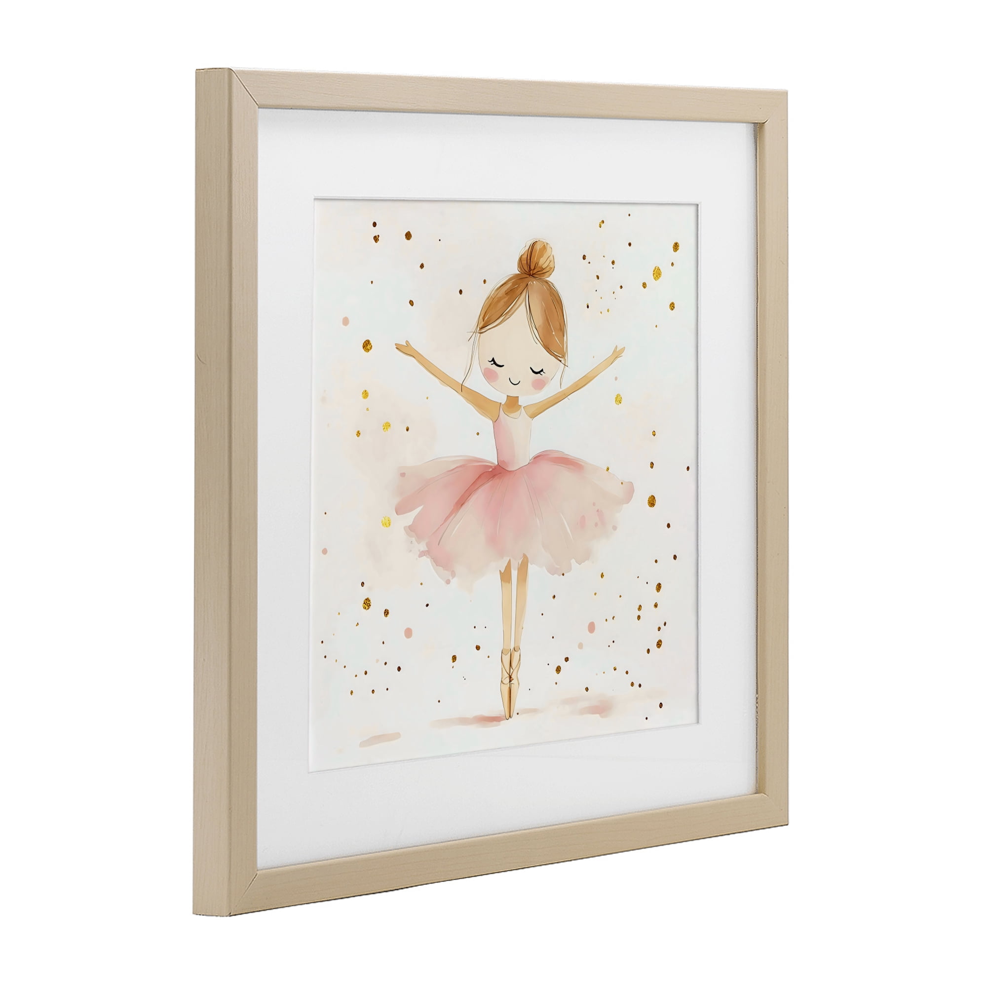 Stupell Industries Ballerina On Her Toes Birch Framed Print Under Glass, design by Creative Studio