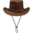 thumbnail image 2 of Australian Unisex Western Cowboy Hat Real Suede Outback Riding Dancing Classic, 2 of 10