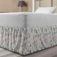 thumbnail image 1 of Ski Pattern Bed Skirt, Pastel Cartoon Style Repetition of People Trees Snowman and Deer, Elastic Bedskirt Dust Ruffle Wrap Around for Bedding Decor, 4 Sizes, Pale Taupe and Multicolor, by Ambesonne, 1 of 2