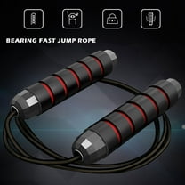 Skipping Jump Rope Women Men Gym Aerobic Exercise Boxing Bearing Speed Fitness for children(Black Red)