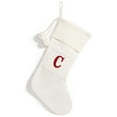 thumbnail image 1 of Christmas Knitted Stocking With Personalised Alphabet Letter Initial Tree Pendant Decorations Christmas White C, 1 of 9