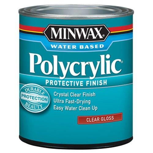 Minwax 255554444 Minwaxc Polycrylic Water Based Protective Finishes, 1/2 Pint, Gloss