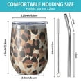 thumbnail image 5 of 12oz Stemless Wine Tumblers Beige and Brown Leopard Pattern Vacuum Insulated Stainless Steel Travel Tumbler Cups Mug with Lid and Straw for Champaign,Cocktail,Beer with Cleaning Brush, 5 of 5