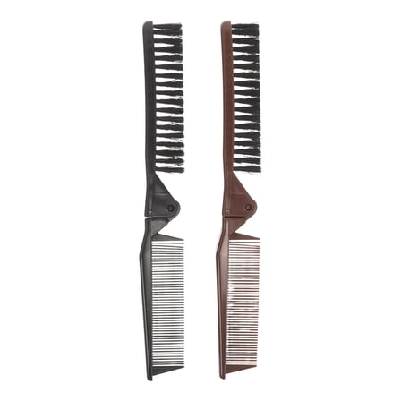 LULULION 2pcs Double Tooth Folding Comb for Hairdressing and Daily Use Assorted Color