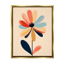 Stupell Industries Alternating Petals Flower Botanical & Floral Painting Gold Floater Framed Canvas Art Print Wall Art, 17 x 21