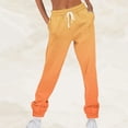 thumbnail image 2 of Fartey Gradient Sweatpants for Women Elastic Waist Drawstring Lounge Athletic Pants Casual Comfy Warm Fleece Jogger Sweatpant with Pockets Orange S, 2 of 5