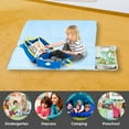 thumbnail image 3 of KAINSY Custom Name Toddler Nap Mat - Personalized Light Green Dinosaur Kids Sleeping Mat with Pillow Cover and Blanket, Soft and Comfortable, Easy to Carry for Daycare, Preschool, and Camping, 3 of 8