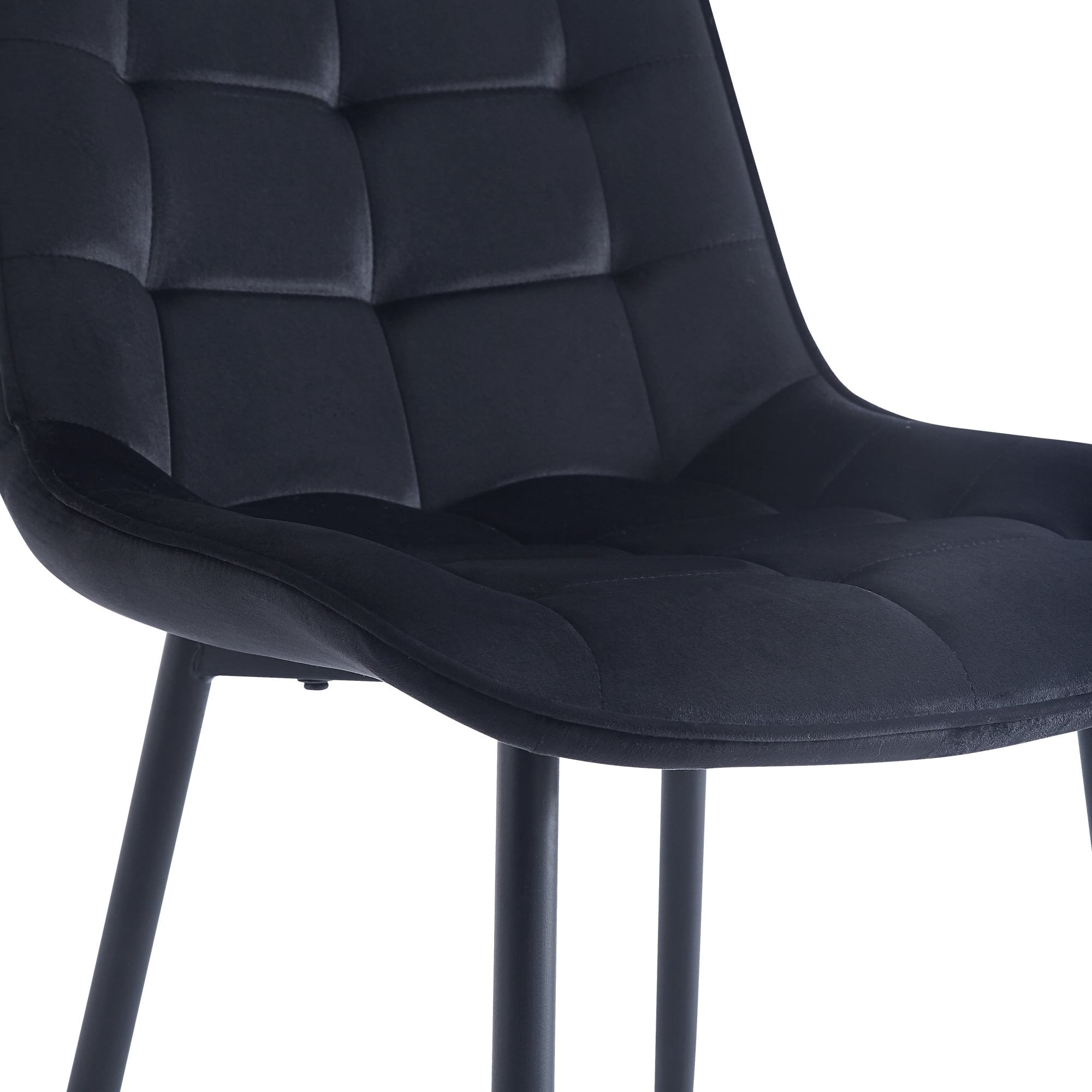 Kadyn Velvet Dining Chair 2PCS, Kitchen Chairs for Offices, Dining Room Chairs for Living Rooms, Black Kadyn Velvet Dining Chair 2PCS, Kitchen Chairs for Offices, Dining Room Chairs for Living Rooms, Black