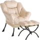 thumbnail image 1 of Moderno lounge lazy chair con ottoman: leisure sofa armchair para sala de estar, dormitorio, dorm, y oficina con footrest y side pocket, 1 of 7