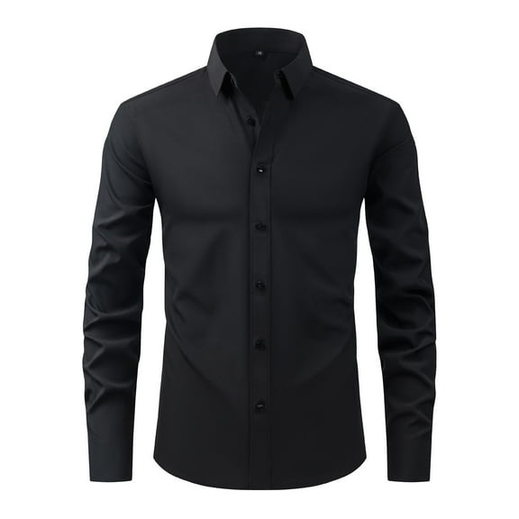 JTieacloth Business Casual Shirt Men's Dress Shirt Non Wrinkle Business Casual Plus Size Shirt For And Everyday Wear Black