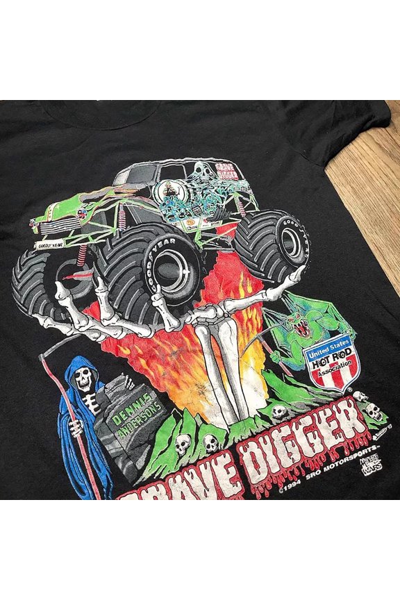 Vintage 1994 Motorsports Grave Digger Unisex Tshirt For Men Women