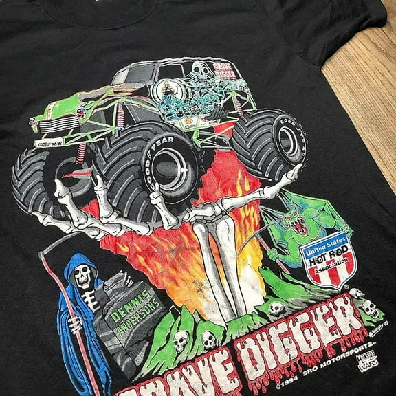 Vintage 1994 Motorsports Grave Digger Unisex Tshirt For Men Women