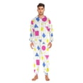 thumbnail image 3 of FORMRS Onesies Pajama for Adults Unisex Hoodie Winter Jumpsuit One Piece Sleepwear, Sizes S-2XL, Yellow Retro Round, 3 of 7