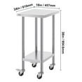 thumbnail image 4 of VEVOR Stainless Steel Work Table 24 x 18 x 38 Inch, with 4 Wheels, 3 Adjustable Height Levels, Heavy Duty Food Prep Worktable for Commercial Kitchen Restaurant, Silver, 4 of 9