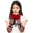thumbnail image 3 of Luo Fashion under $3 Women’s Snowflake Fingerless Knit Gloves Half-Finger Warm Christmas Mittens, 3 of 7