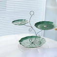 thumbnail image 5 of 3-Tier Leaf Design Fruit Tray | Large Capacity Snack & Dessert Serving Platter | Green Plastic Storage Tray with Handle | 40X32X26Cm Home Party Serving Dish, 5 of 6