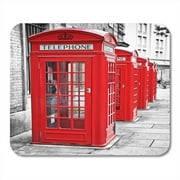 LADDKE Telephone Row of Iconic London Red Phone Cabins The Rest in Black and White Box Mousepad Mouse Pad Mouse Mat 9x10 inch