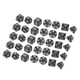 thumbnail image 2 of Juego de 35 dados de plástico con patrón de perlas, números blancos, dados poliédricos para juegos de escritorio, educación, color negro., 2 of 14