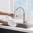 thumbnail image 3 of ERDS-Brushed Nickel Kitchen Faucet with Pull Down Sprayer, Modern Stainless Steel Single Handle Spring Kitchen Faucets for Farmhouse Outdoor RV Camper Laundry Prep Wet Bar Sink 1 Hole, 3 of 4