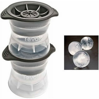 Tovolo Leak-Free, Slow-Melting Colossal 2.25-Inch Cube Silicone Sealed Lid  Craft Ice Molds, 2 Pack, Charcoal