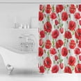 thumbnail image 5 of Spring Poppy Flowers Shower Curtain for Bathroom, Red Colorful Wildflower Flowered Floral Plant Shower Curtain Set, 3D Printing Waterproof Polyester Bath Decor 36x72IN with 12 Hooks, 5 of 6
