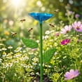 thumbnail image 4 of Handmade Metal Flower Garden Stake with Bee & Bird Bath – Decorative Outdoor Yard Art, Pollinator Watering Station, All Weather Garden Decor, 4 of 6