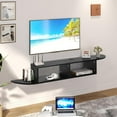 thumbnail image 6 of Floating TV Stand with Storage, 55" Floating TV Shelf for Wall, Floating Entertainment Center Wall Shelf for Living Room, Bedroom, Black, 6 of 7