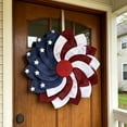 thumbnail image 5 of 17.7 Inch Patriotic Independence Day Wreath Red White Blue Floral Front Door Hanging Outdoor, 5 of 9