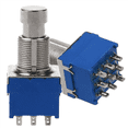 thumbnail image 2 of 4Pcs Guitar Effect Switches 9-Pin Guitar Effects Pedal Box Stomp Foot Metal Switch True Bypass Blue, 2 of 7