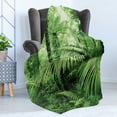 thumbnail image 4 of Rainforest Soft Flannel Fleece Throw Blanket, Palm Trees and Exotic Plants in Tropical Jungle Wild Nature Theme Illustration, Cozy Plush for Indoor and Outdoor Use, 70" x 90", Green, by Ambesonne, 4 of 5