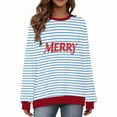 thumbnail image 5 of ZUKMRJPC Christmas Sweatshirt for Women and Men Long Sleeve Fashion Striped Print Crewneck Sweatshirts Holiday Comfy Fleece Lined Tops, 5 of 7