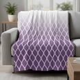 thumbnail image 2 of Purple Ombre Stripe Blanket Soft Cozy Warm Throw Blanket for Couch, Plush Fuzzy Flannel Fleece Blankets for Sofa, Modern Abstract Art Gradient Striped Bed Blankets Lightweight Gifts for Men, 30"x40", 2 of 9