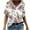 Purple, variant on Zszcpp Summer Tops For Women 2025 T Shirts Floral Print Slim Fit Plus Size Short Sleeve V Neck Spring Fresh Casual Blouses