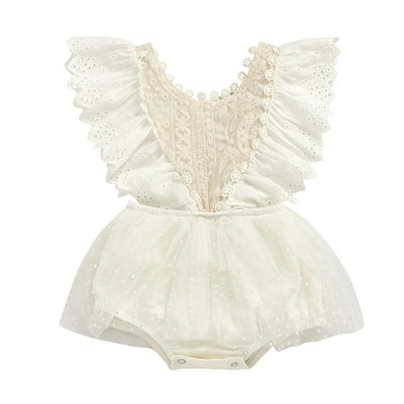 

Baby Girls Bodysuits Lace Embroideryleeveless Romper Bodysuit Clothes