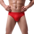 thumbnail image 2 of Uinagy Men's Solid Color Comfortable Breathable Sweat-Absorbent Ice Silk Briefs, 2 of 7