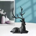 thumbnail image 3 of HIELLFQ Resin Reindeer Christmas Decorations-Elegant Black Reindeer Statues Office Table Living Room Decorations 9.8", 3 of 8